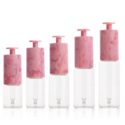 Glass Bottle with Plastic Pink T-shaped Push-button Pipette Cap